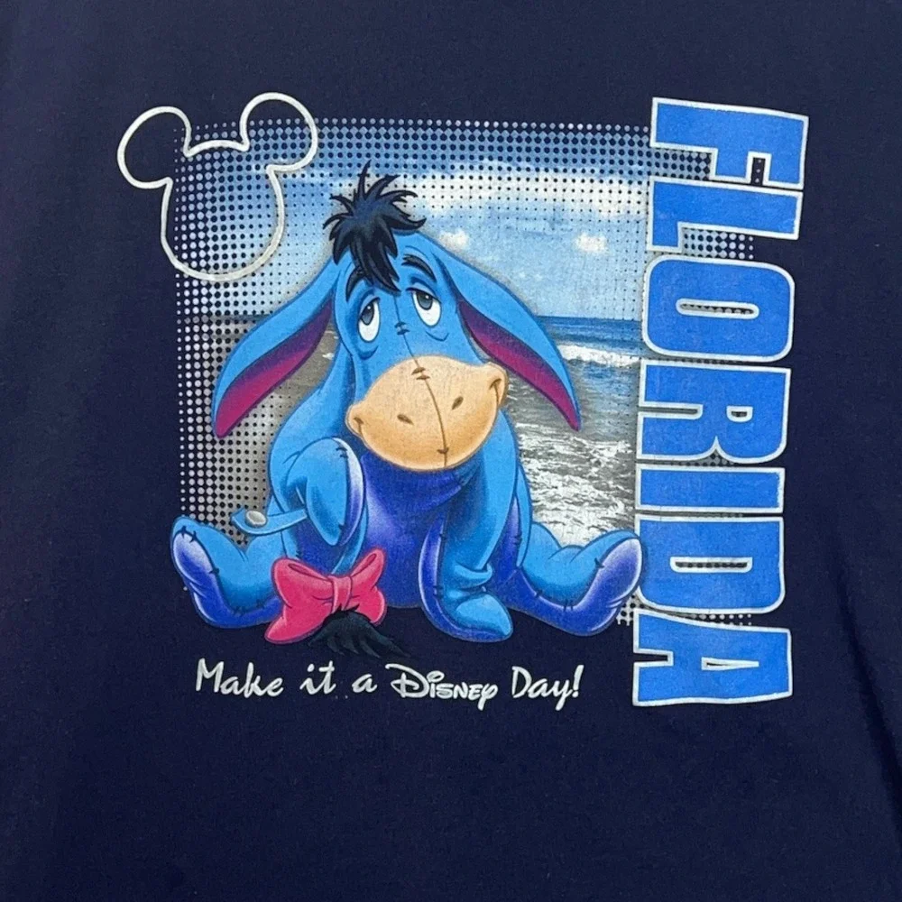 Disney Eeyore Florida T Shirt‎ Blue Graphic Tee XL Make It a Disney Day Unisex